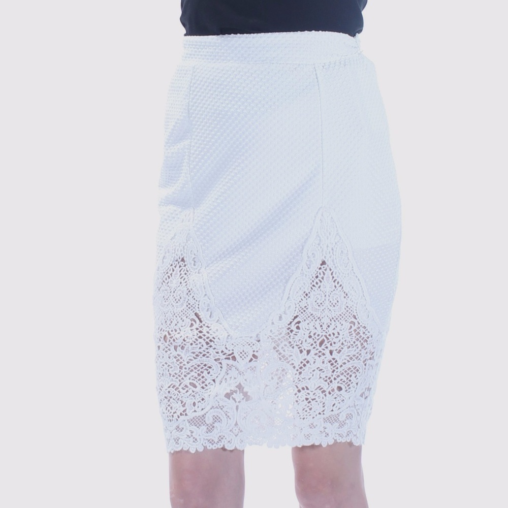 Marylin Monroe White Lace Pencil Skirt